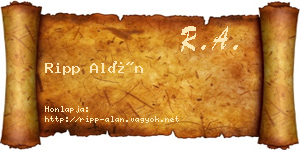 Ripp Alán névjegykártya